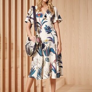 Tory Burch Multicolor Floral Midi Dress